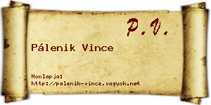 Pálenik Vince névjegykártya